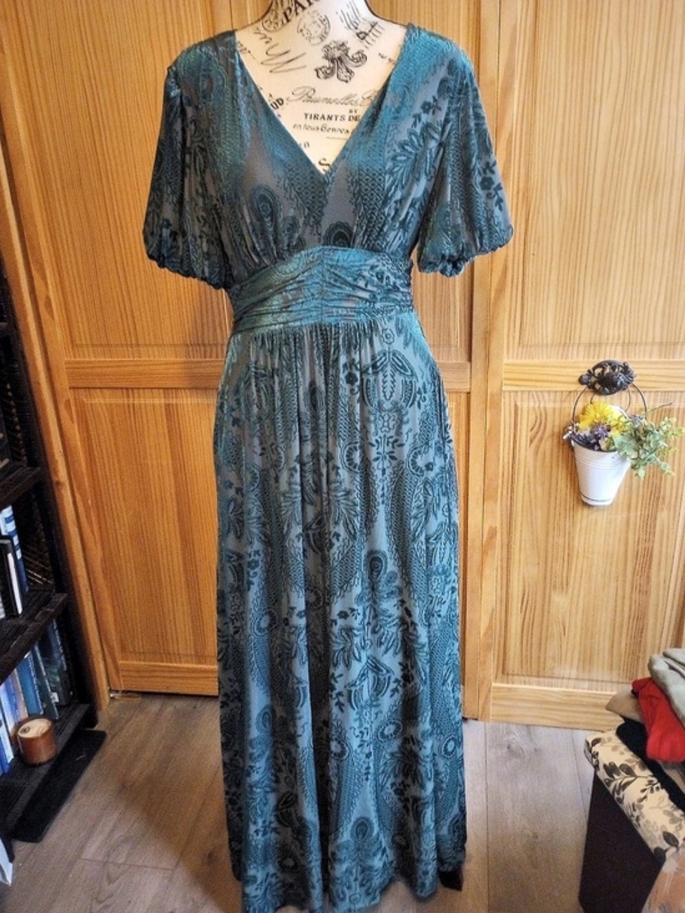 Baltic Born Paisley Maxi Dress in Green Like New